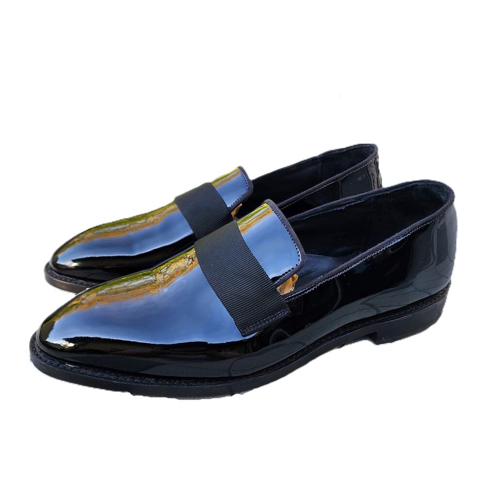 Allen Edmonds James Polished Patent Leather Tuxedo Dress Loafers 12